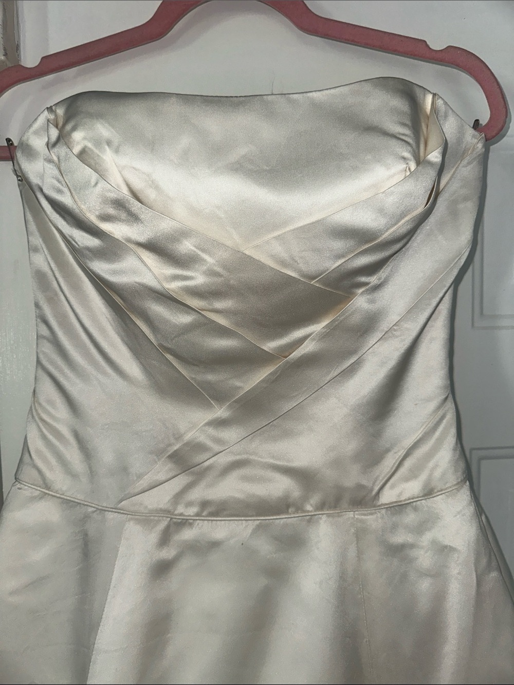 Classic Strapless White Bridal Ball Gown Dress - Picture 5 of 17